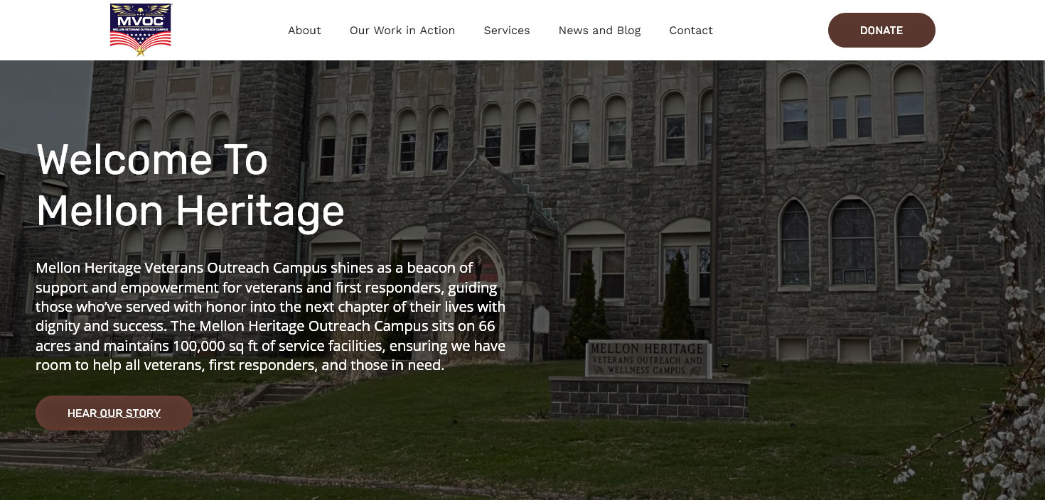 New Updated Mellon Veterans Outreach Center Website